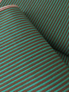 Brown and green striped ticking. Spain c.1900 - 70 cm × Per meter (15 m avail)