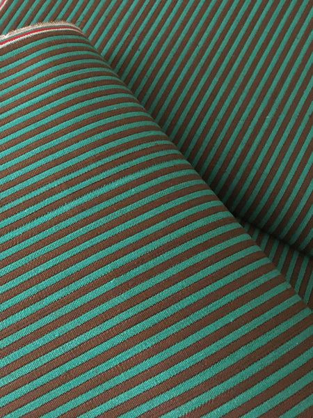 Brown and green striped ticking. Spain c.1900 - 70 cm × 2.4 meters