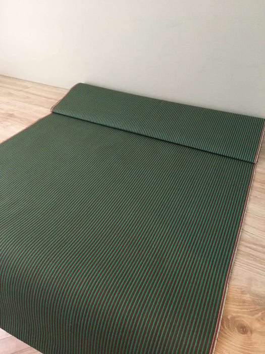 Brown and green striped ticking. Spain c.1900 - 70 cm × Per meter (15 m avail)