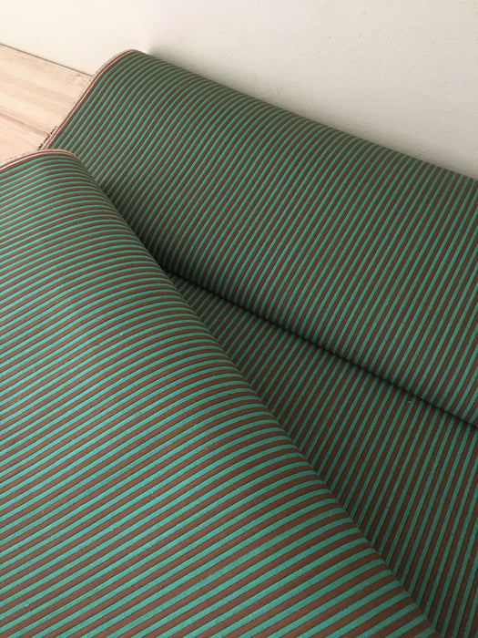 Brown and green striped ticking. Spain c.1900 - 70 cm × Per meter (15 m avail)