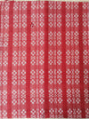 Handwoven checked ticking in red and white. Very rare. Spain. Early 1900s - 92×220 cm
