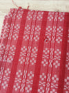Handwoven checked ticking in red and white. Very rare. Spain. Early 1900s - 92×220 cm