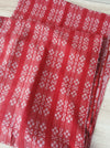 Handwoven checked ticking in red and white. Very rare. Spain. Early 1900s - 92×220 cm