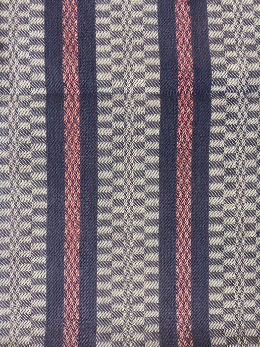 Handwoven ticking in checks blue, pink, and white. Very rare. Spain. Early 1900s.