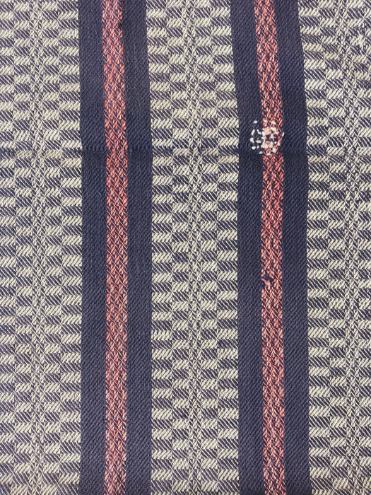 Handwoven ticking in checks blue, pink, and white. Very rare. Spain. Early 1900s.