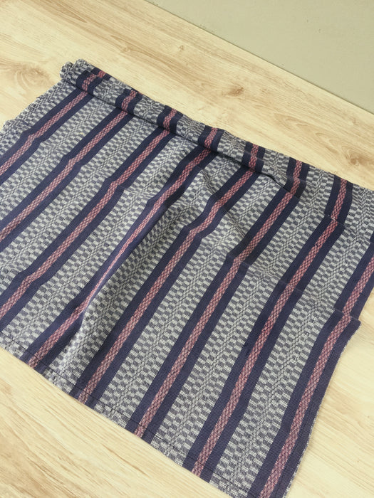 Handwoven ticking in checks blue, pink, and white. Very rare. Spain. Early 1900s.