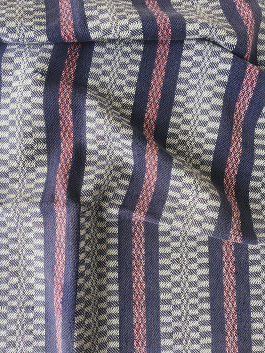 Handwoven ticking in checks blue, pink, and white. Very rare. Spain. Early 1900s.