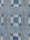 Handwoven ticking in checks indigo blue and white. Very rare. Spain. Early 1900s.