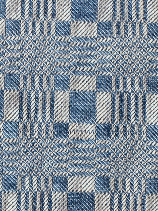 Handwoven ticking in checks indigo blue and white. Very rare. Spain. Early 1900s.