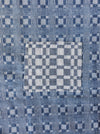 Handwoven ticking in checks indigo blue and white. Very rare. Spain. Early 1900s.