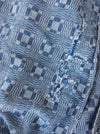 Handwoven ticking in checks indigo blue and white. Very rare. Spain. Early 1900s.