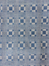 Handwoven ticking in checks indigo blue and white. Very rare. Spain. Early 1900s.