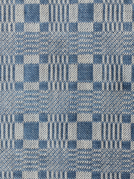 Handwoven ticking in checks indigo blue and white. Very rare. Spain. Early 1900s.