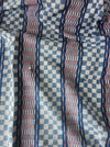 Handwoven checked ticking in dark blue. Very rare. Spain. Early 1900s - 120×188 cm