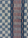 Handwoven checked ticking in dark blue. Very rare. Spain. Early 1900s - 120×188 cm