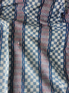 Handwoven checked ticking in dark blue. Very rare. Spain. Early 1900s - 120×188 cm