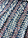 Handwoven checked ticking in dark blue. Very rare. Spain. Early 1900s - 120×188 cm