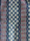 Handwoven checked ticking in dark blue. Very rare. Spain. Early 1900s - 120×188 cm