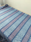 Handwoven blue, white and red checked ticking. Very rare. Spain. Early 1900s - Lot of 3 pieces
