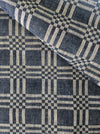 Handwoven ticking in checks blue and white. Very rare. Spain. Early 1900s.
