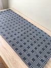 Handwoven ticking in checks blue and white. Very rare. Spain. Early 1900s.
