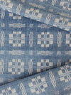 Handwoven checked ticking in light blue and white. A discovery! Spain. Early 1900s - Lot of 4 pieces