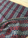 Handwoven ticking in checks blue, white and red. Very rare. Spain. Early 1900s.