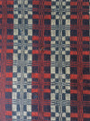 Handwoven ticking in checks blue, white and red. Very rare. Spain. Early 1900s.