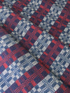 Handwoven ticking in checks blue, white and red. Very rare. Spain. Early 1900s.