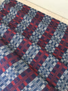 Handwoven ticking in checks blue, white and red. Very rare. Spain. Early 1900s.