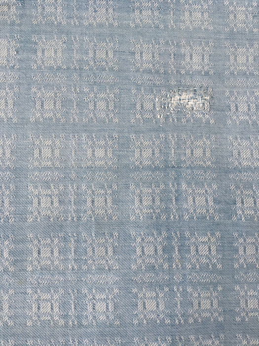Handwoven ticking in checks soft blue and white. Very rare. Spain. Early 1900s.