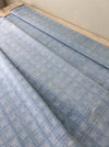 Handwoven ticking in checks soft blue and white. Very rare. Spain. Early 1900s.