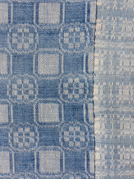 Handwoven checked ticking. Very rare. Spain. Early 1900s.