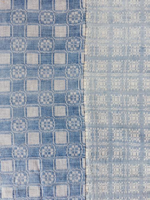 Handwoven checked ticking. Very rare. Spain. Early 1900s.