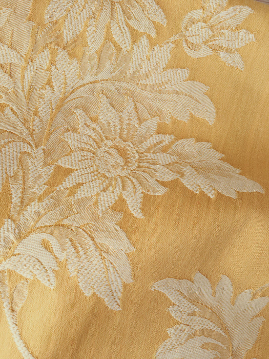 Yellow Floral Antique European Ticking Fabric Recovered Panels REC-DA-AMARILLO-007 - Ticking Depot