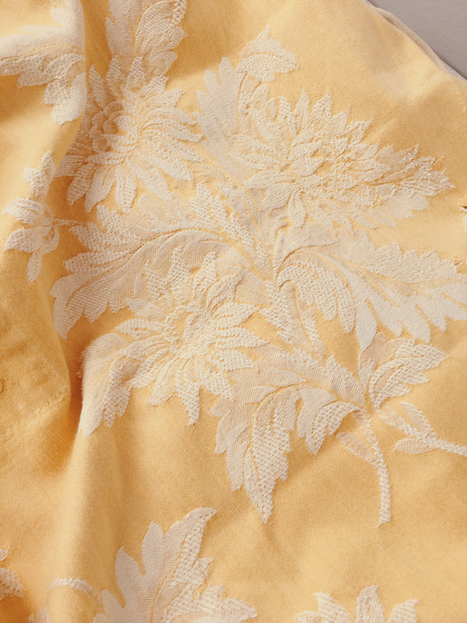 Dijon yellow floral ticking. Spain c.1900