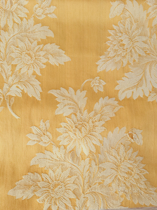 Dijon yellow floral ticking. Spain c.1900