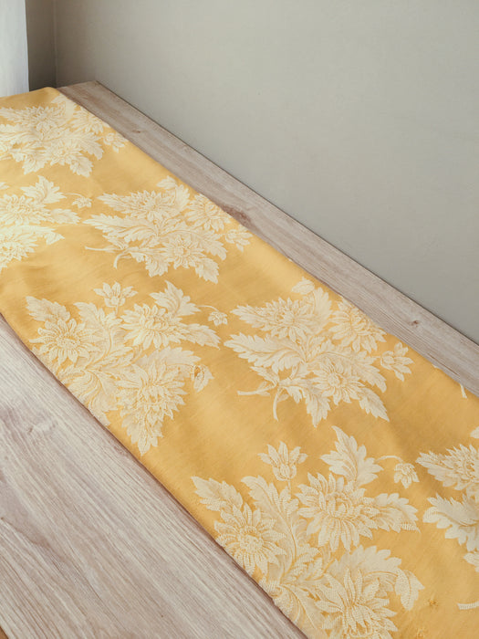 Dijon yellow floral ticking. Spain c.1900