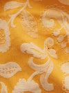 Golden yellow floral ticking. Spain c.1900 - 88×79 cm