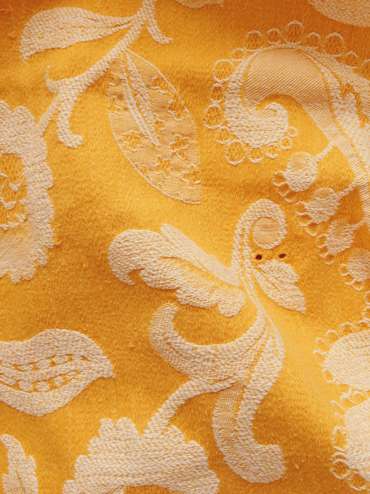 Golden yellow floral ticking. Spain c.1900 - 88×79 cm