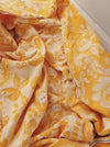 Golden yellow floral ticking. Spain c.1900 - 88×79 cm
