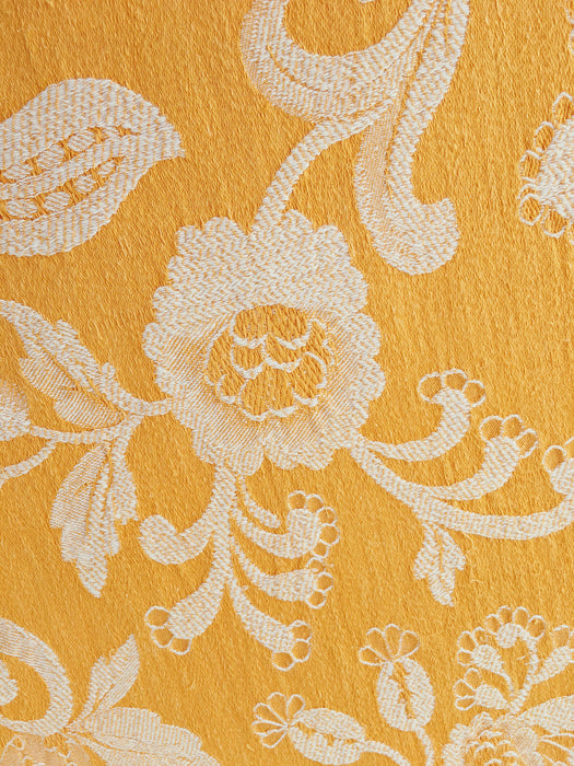 Yellow Floral Antique European Ticking Fabric Recovered Panels REC-DA-AMARILLO-010 - Ticking Depot