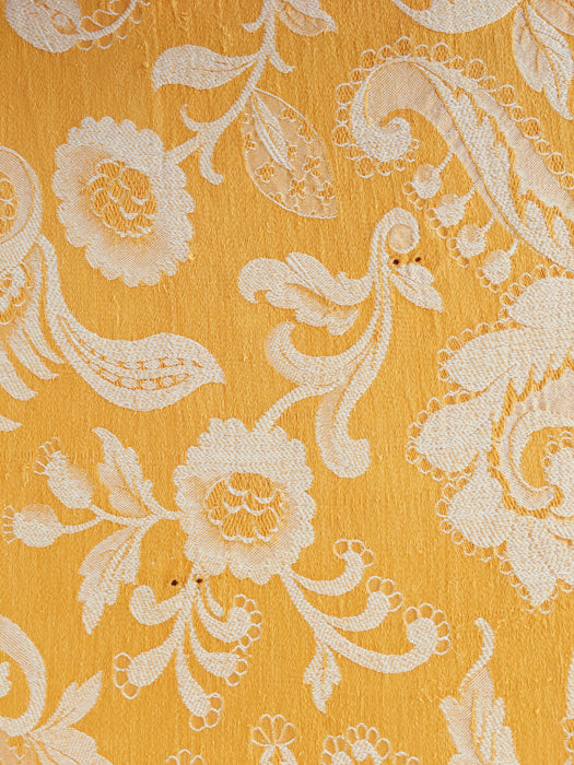 Golden yellow floral ticking. Spain c.1900 - 88×79 cm
