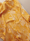 Golden yellow floral ticking with orquids. Spain c.1900 - 128×90 cm