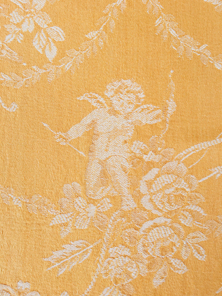 Yellow Cupids Antique European Ticking Fabric Recovered Panels REC-DA-AMARILLO-022 - Ticking Depot