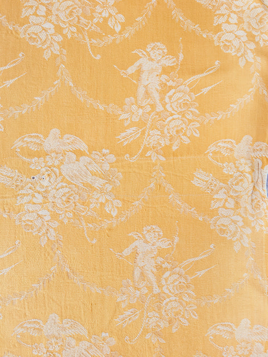 Yellow ticking with cupids. Spain c.1940 - Lot of 2 pieces