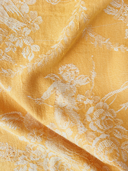 Yellow ticking with cupids. Spain c.1940 - Lot of 2 pieces