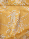 Yellow ticking with cupids. Spain c.1940 - Lot of 2 pieces