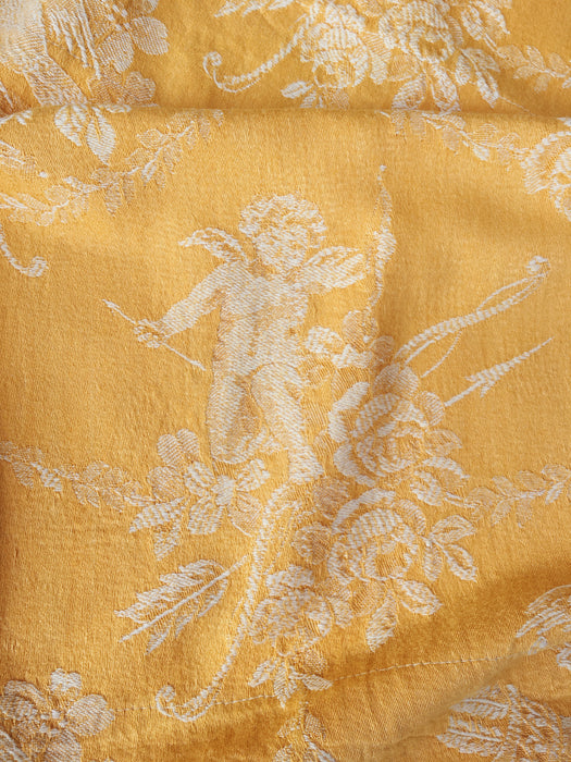 Yellow ticking with cupids. Spain c.1940 - Lot of 2 pieces