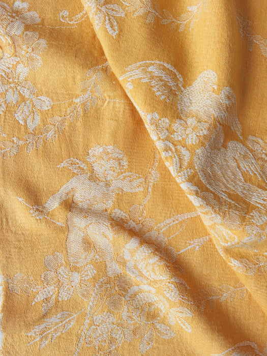 Yellow ticking with cupids. Spain c.1940 - Lot of 2 pieces